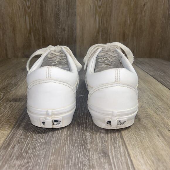 VANS Classic Old Skool White Leather Sneaker Skate Shoes US Size M 4.5 / W 689+3 - Picture 7 of 11